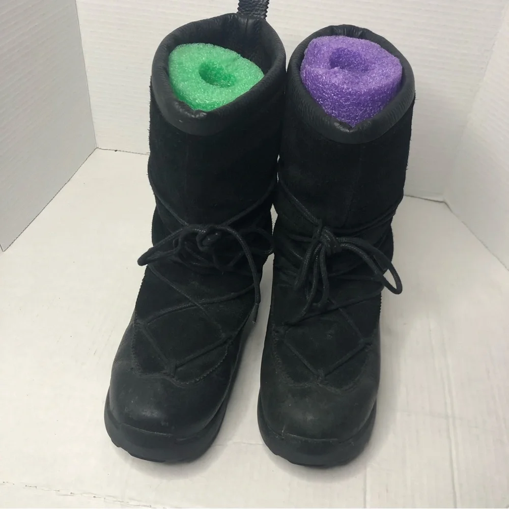 Kamik Boots Womens Size 8 Winter Thinsulate Insulation Black Leather Suede